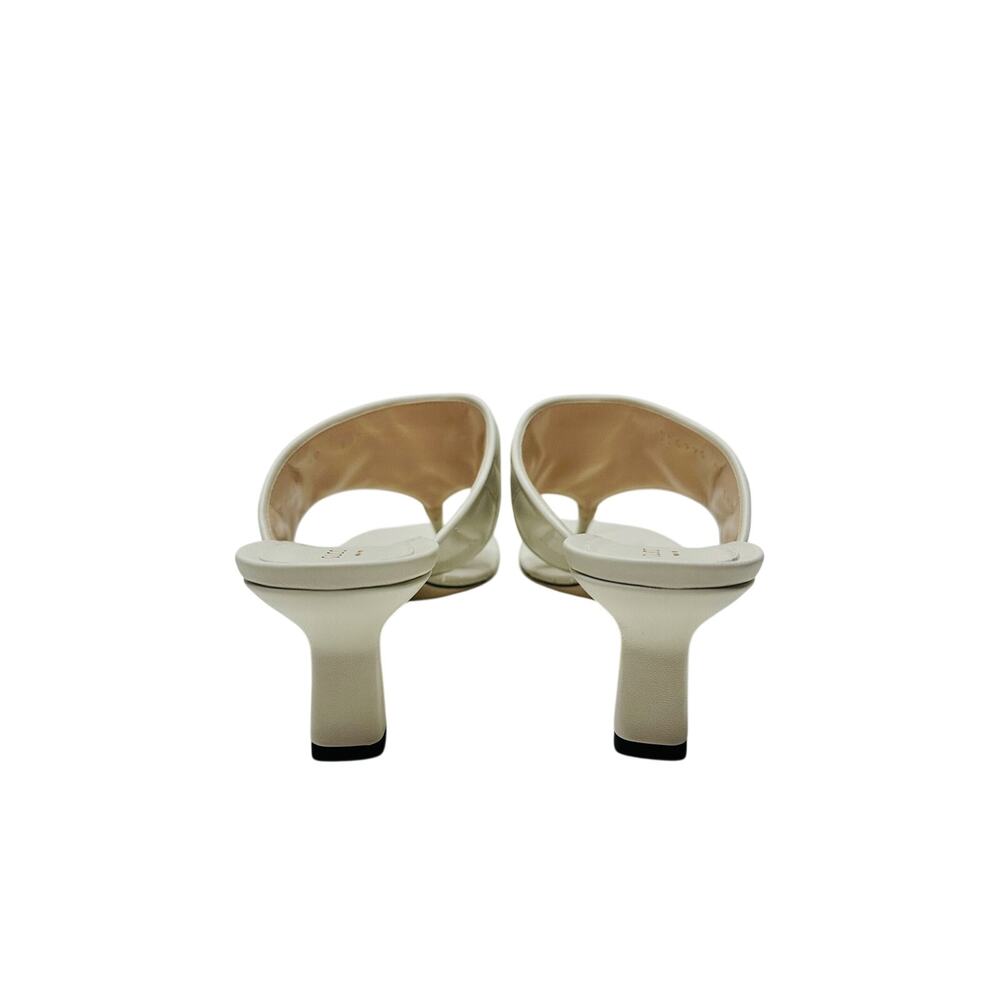 Gucci GG Marmont Chevron Matelassé Kitten Heel Thong Sandals White 40 US 10 NIB - Picture 9 of 14